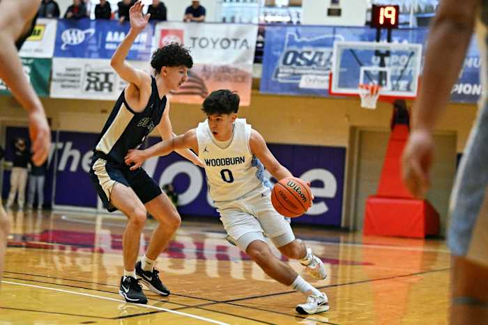 a Woodburn West Albany 5A Oregon boys basketball quarterfinal 2024 Leon Neuschwander 6